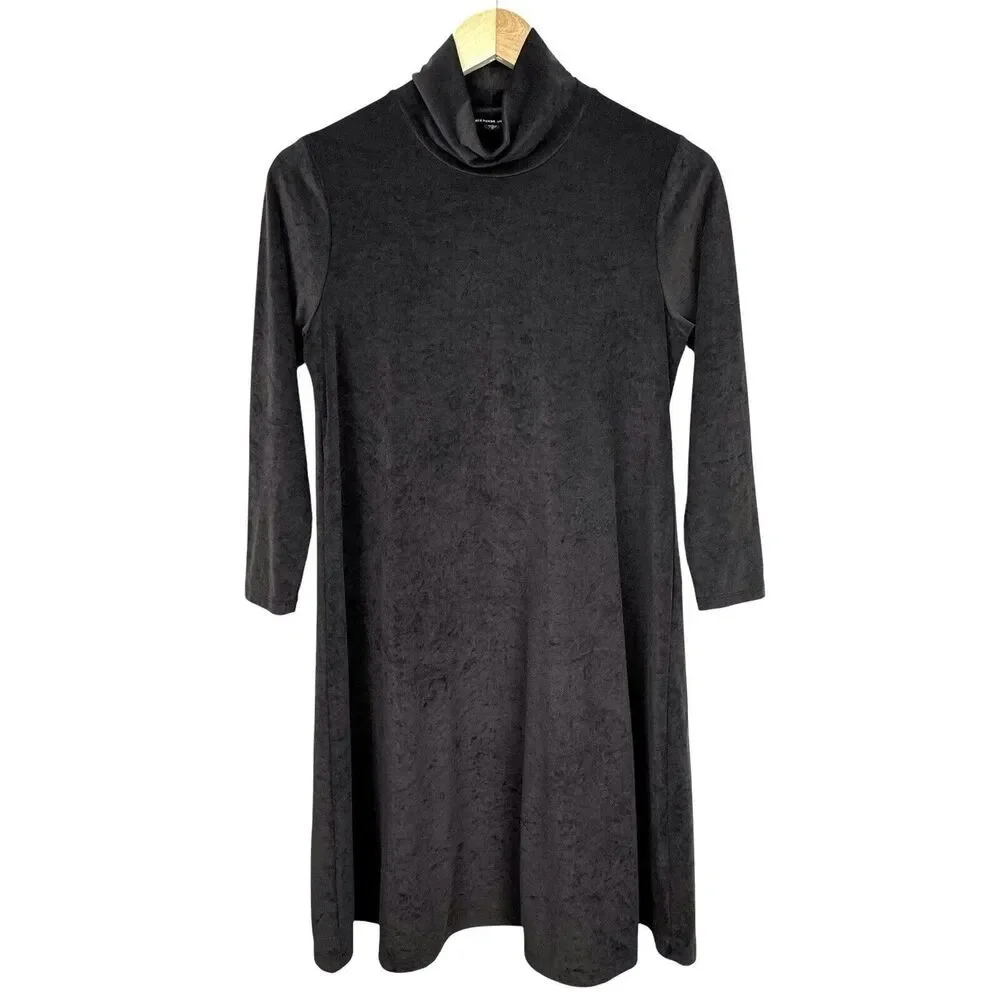 James Perse Womens Velvet Mini Dress Sz 2 Coffee 3/4 Sleeve Grunge Phoebe Buffet